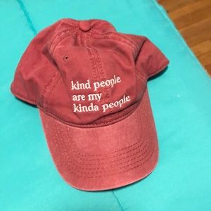 Hat with quote and adjustable back strap